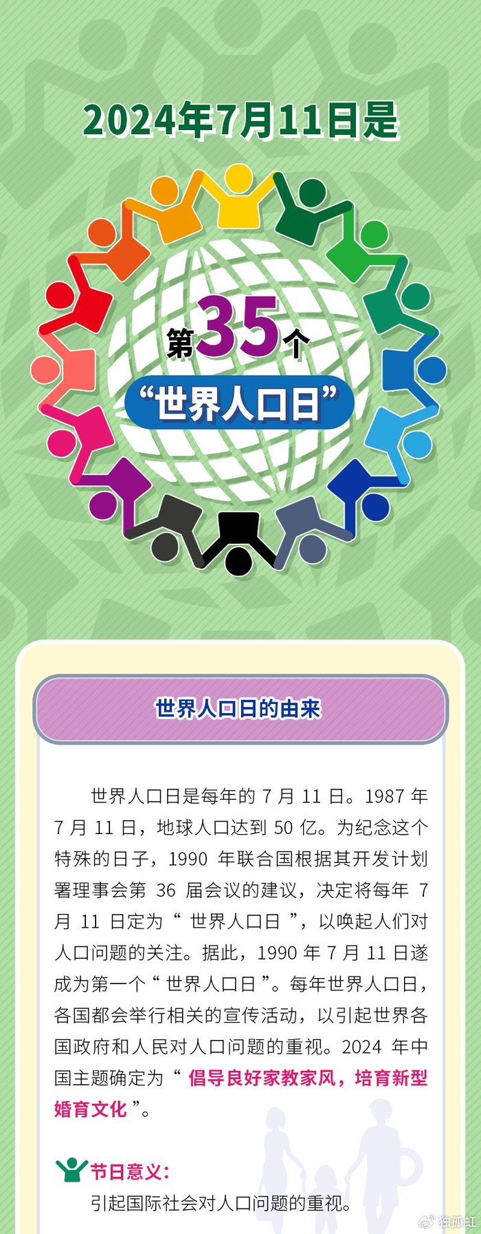 【卫生健康宣传日】世界人口日——倡导良好家教家风,培育新型