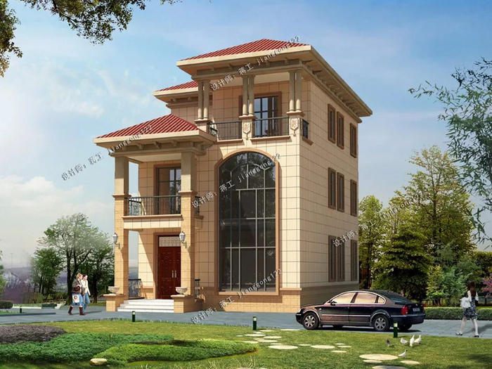 6款三层农村别墅,开间8米90平的宅基地,盖出百万豪宅的气势