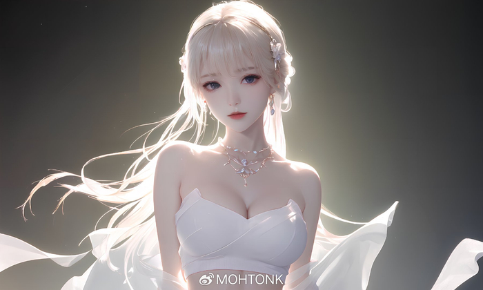 白色纯欲风小公主ai绘画图集动漫卡通二次元手机电脑高清壁纸cg