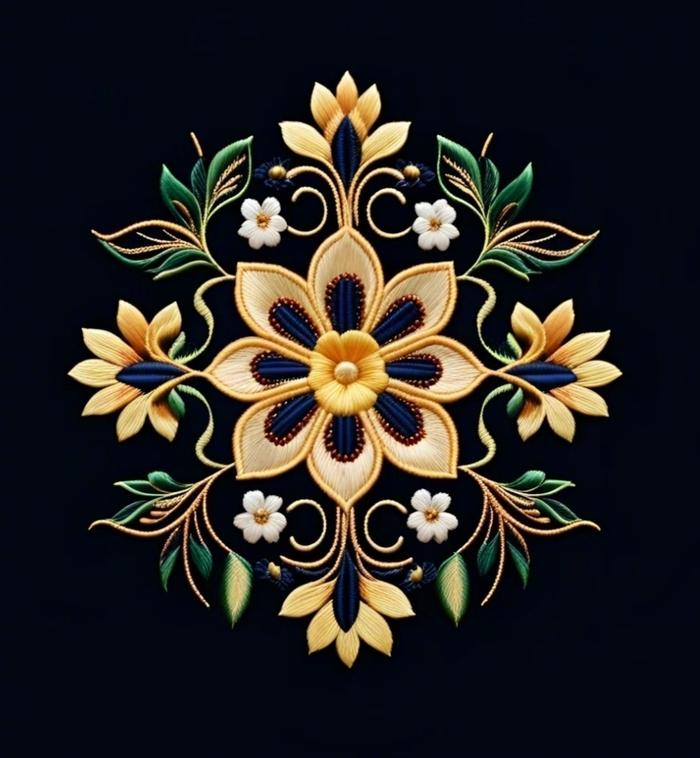 对称之美 中国花纹样刺绣
