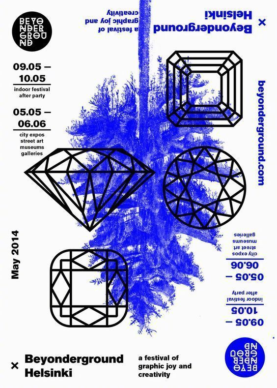 一组蓝色点缀的海报设计