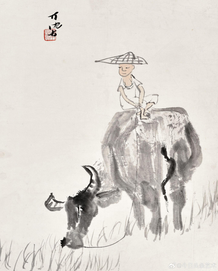 画家李可染牧牛图__财经头条