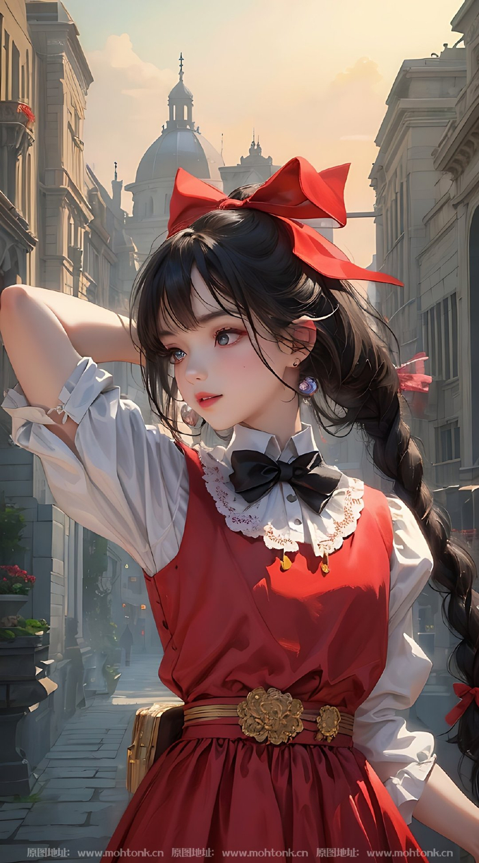 红色系现代美女ai绘画图集动漫卡通二次元手机电脑高清壁纸或https