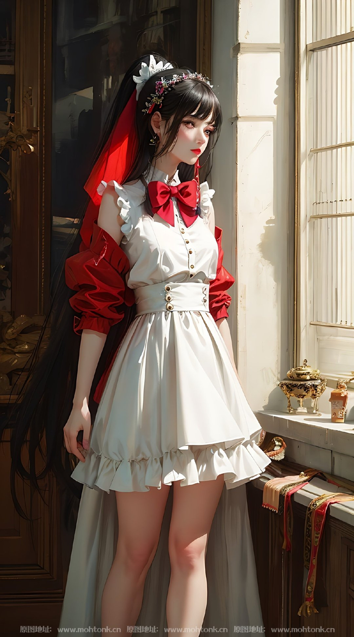 红色系现代美女ai绘画图集动漫卡通二次元手机电脑高清壁纸