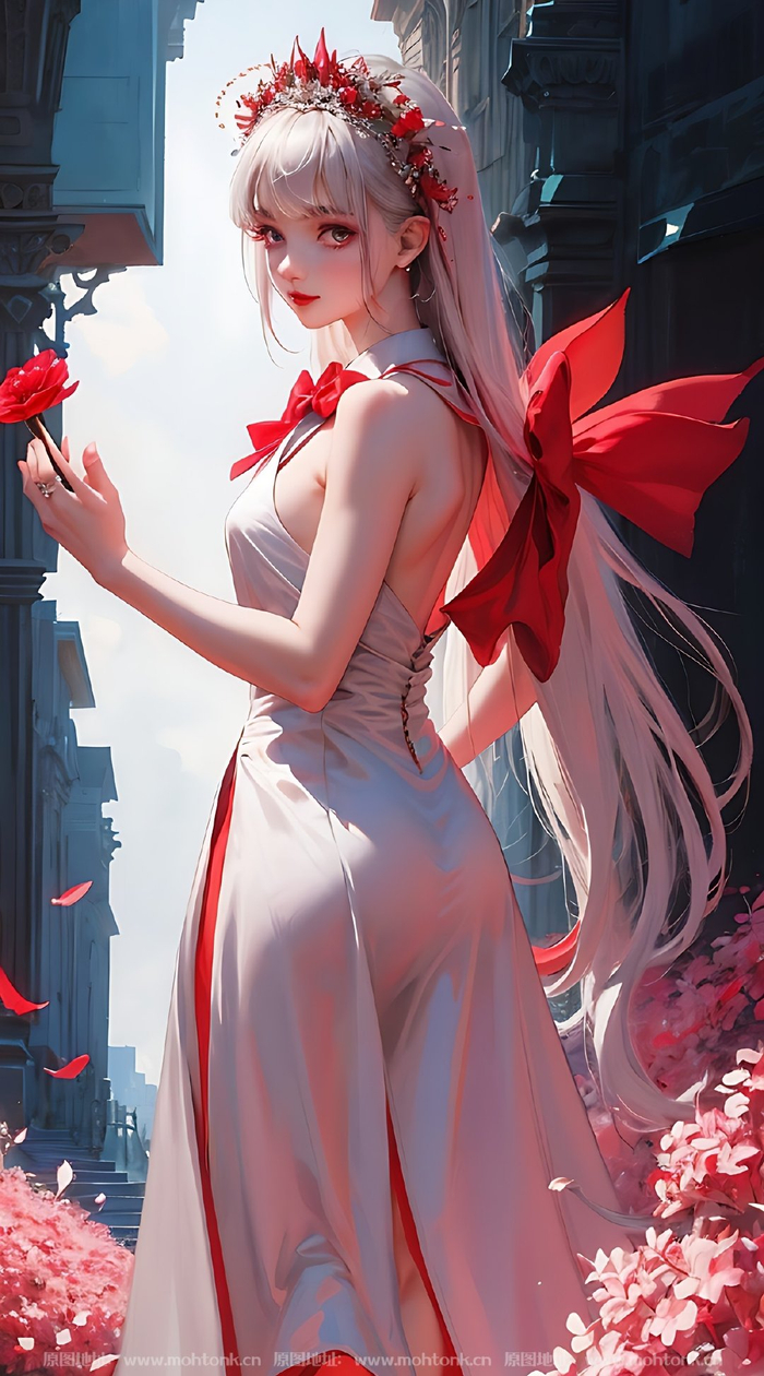 红色系现代美女ai绘画图集动漫卡通二次元手机电脑高清壁纸