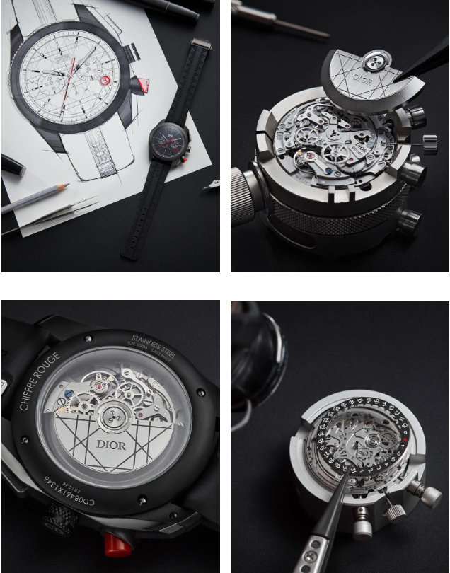 经典藤格纹以利落线条,勾勒出表盘和摆陀的丰富质感,一侧略微呈锥形的