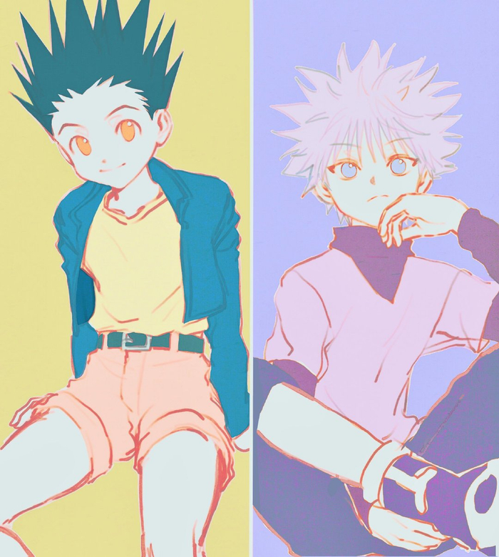 奇犽&小杰少年组跟夏天特别搭,真的很难不磕啊 twi:333hxh333