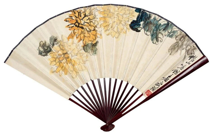 齐白石花鸟扇面,简练生动,淳厚朴实!