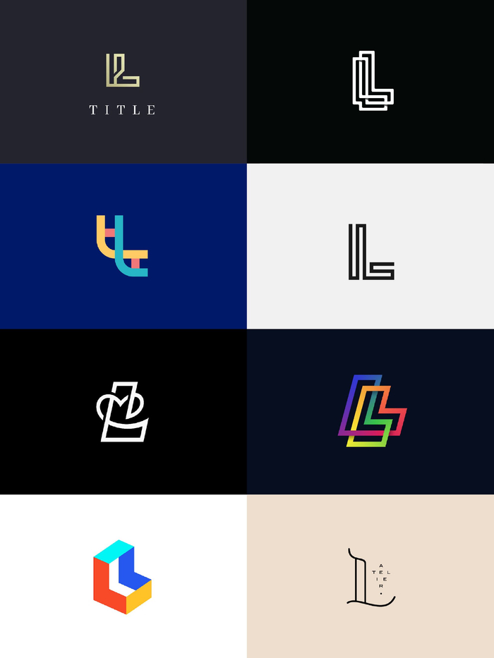 字母l元素logo设计参考