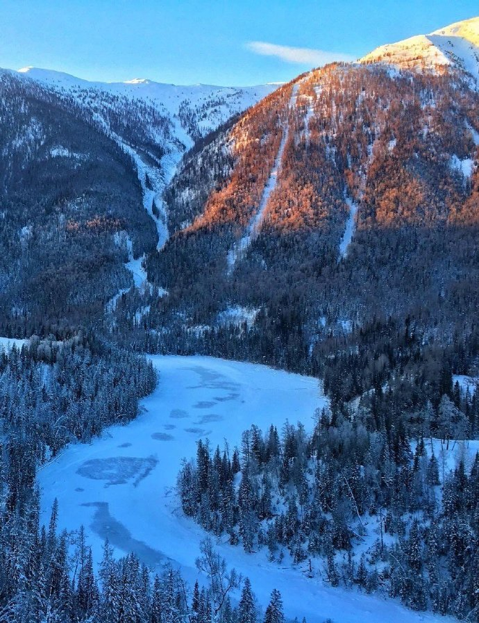 雪后的喀纳斯,银装素裹,美的恰到好处