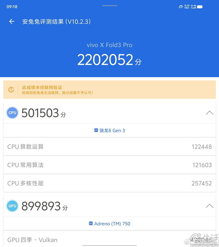 同时,从vivo x fold3 pro的安兔兔ai跑分成绩来看,它确实也达到了榜单