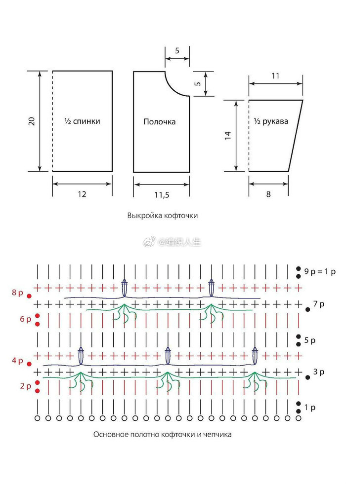 清新可爱的草莓花样宝宝钩衣以清新颜色为主调