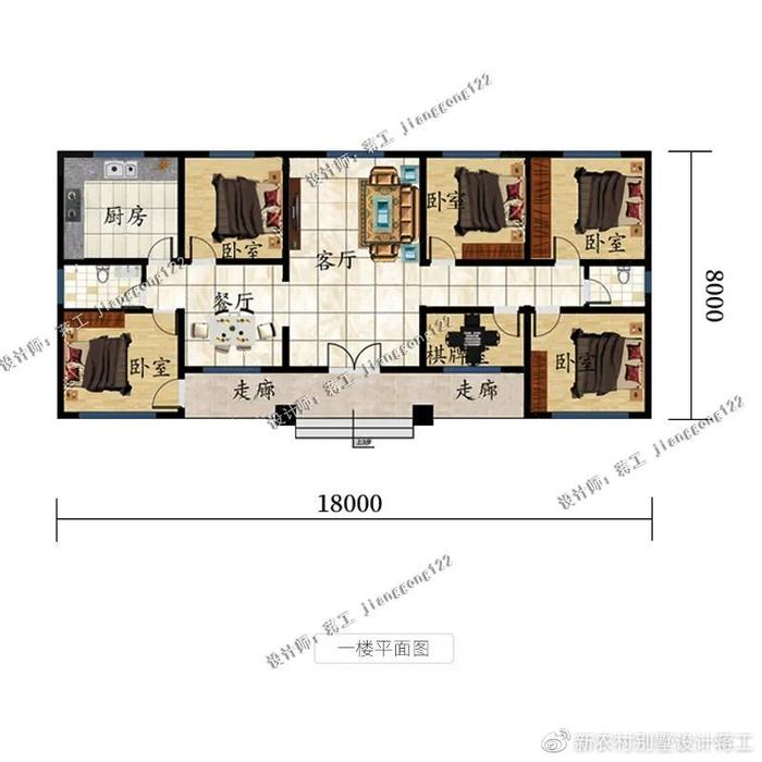 4款一层农村平房,大平层设计,三代同堂住着刚刚好