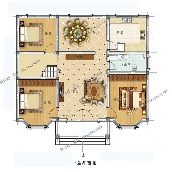 120平米设计图平房图片