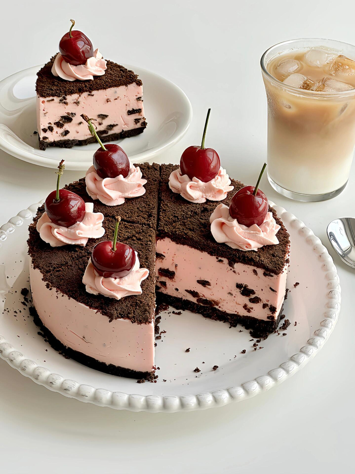 草莓奥利奥慕斯蛋糕90 美味和颜值都在线的切块蛋糕,只需搅一搅就能