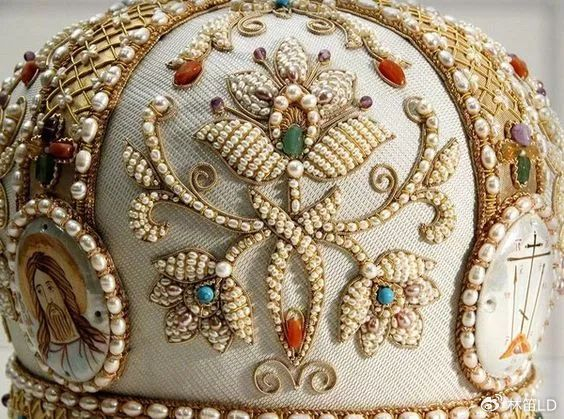 珍珠刺绣俄罗斯金线刺绣中的珍品