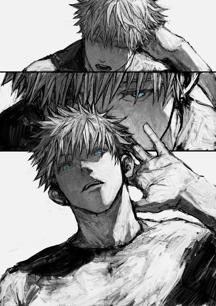 五条悟真的是a届天花板黑白画风太太太帅了twiyamadasouko