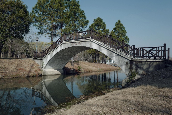 尚贤河湿地公园清晨就像是一个人的公园似的