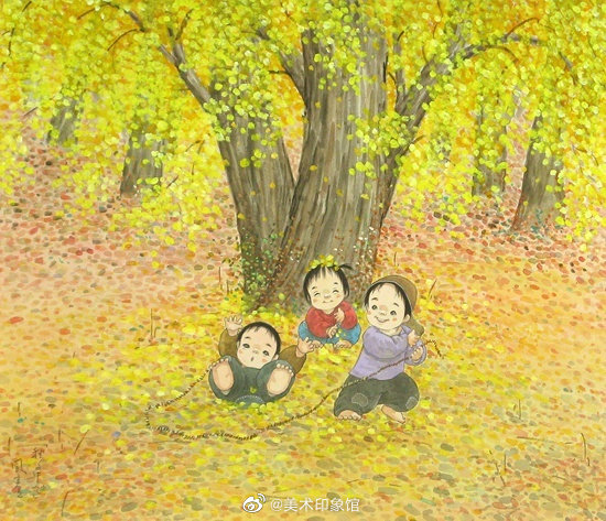 质朴的童年。作者：日本儿童画巨匠開田風童|儿童画|巨匠|水彩画