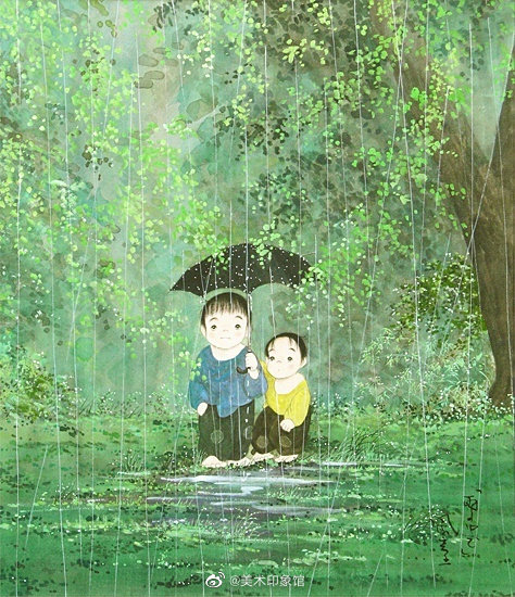 開田風童　水彩画 開田風童「得意顔」 お手頃価格の色紙アートプリントの額装