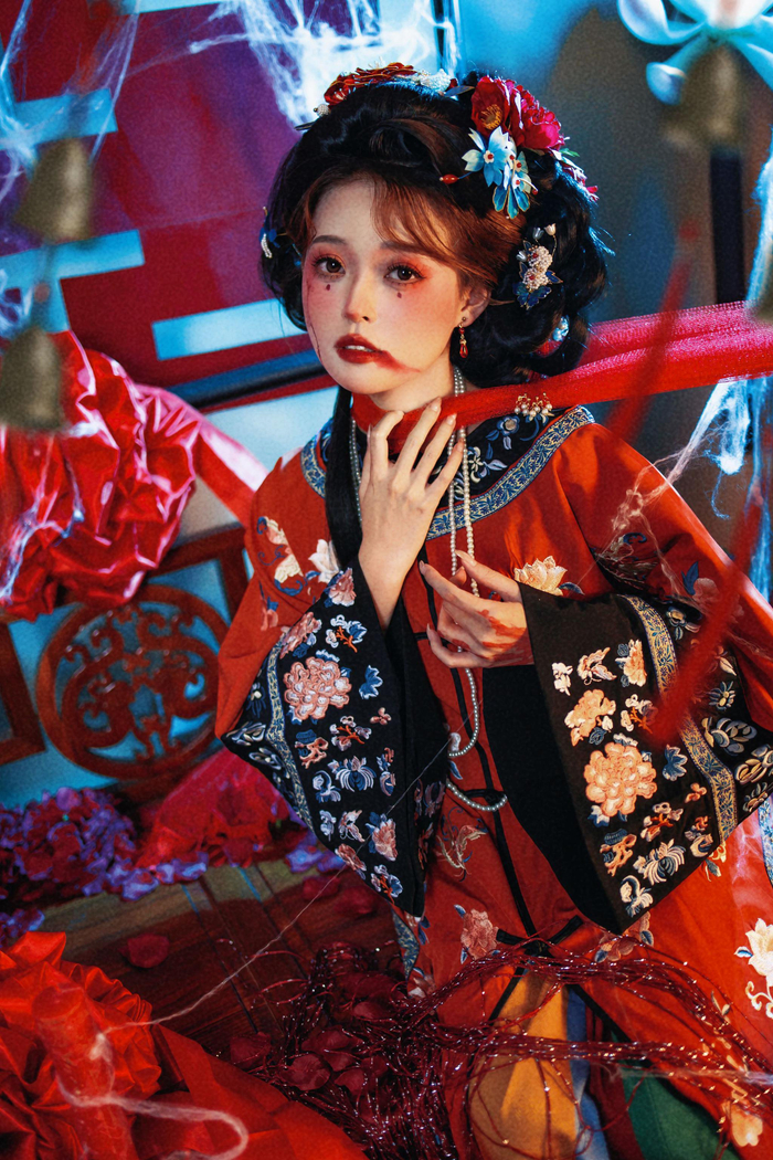 古风摄影|中式恐怖清汉女 鬼新娘纸嫁衣 出镜