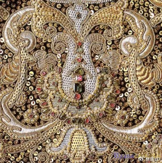 珍珠刺绣俄罗斯金线刺绣中的珍品