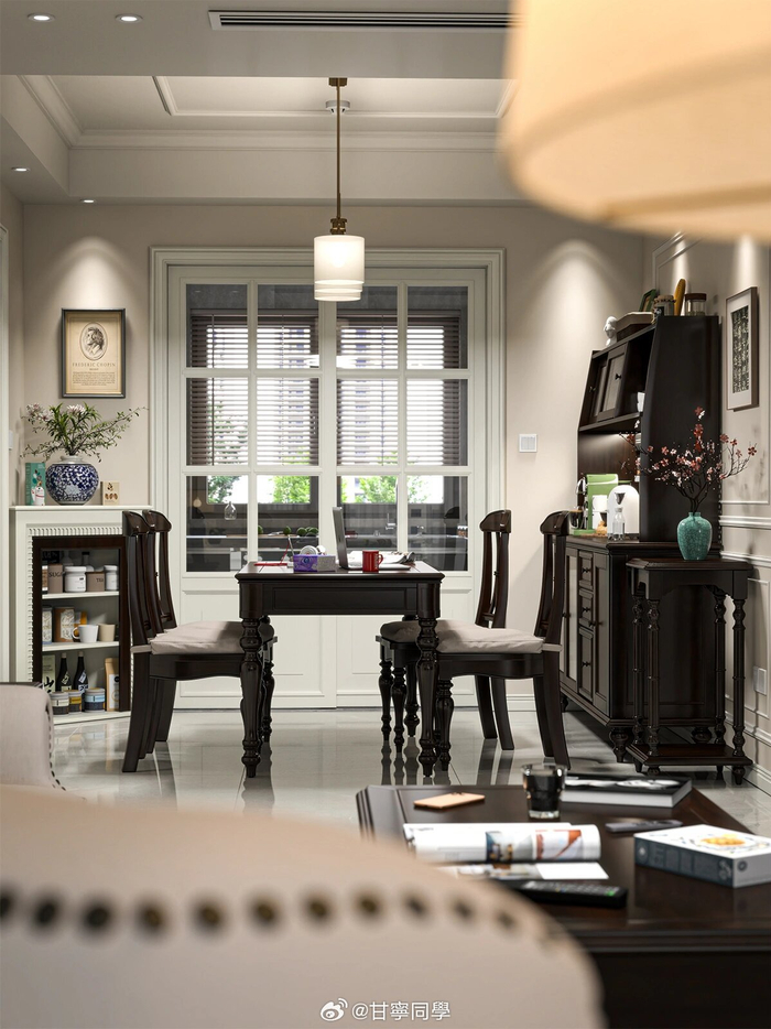 小户型美式复古客厅舒适又高级