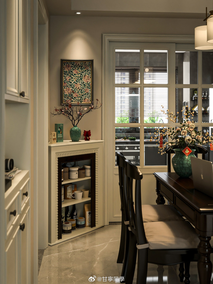 小户型美式复古客厅舒适又高级