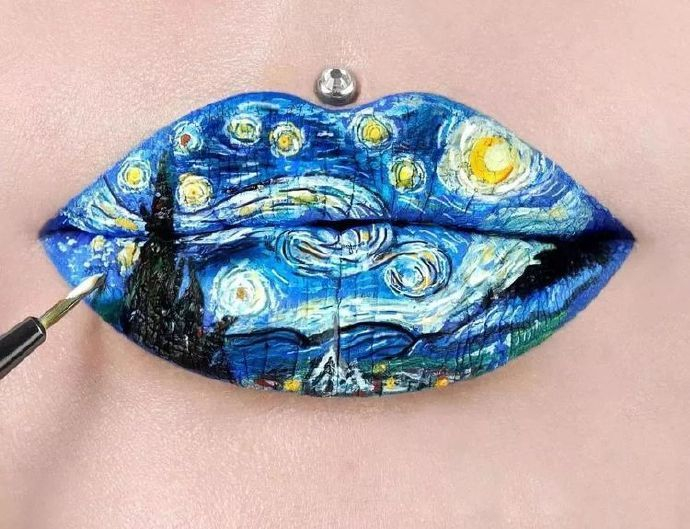 澳大利亚jazminadanie嘴唇上的彩绘创意欣赏