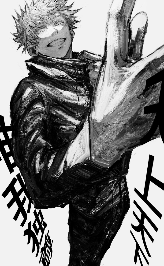 五条悟真的是a届天花板黑白画风太太太帅了twiyamadasouko