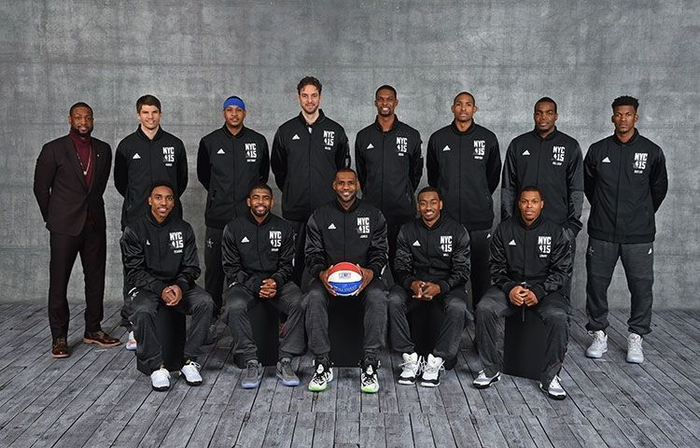 詹姆斯生涯至今20次全明星全家福合照