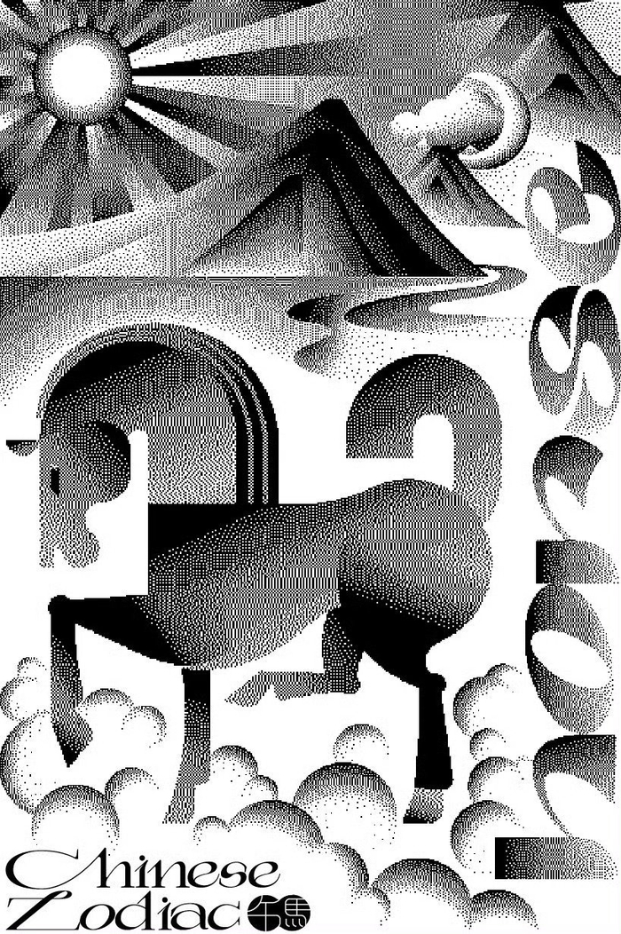 黑白视觉十二生肖海报设计创意欣赏! :冷房子
