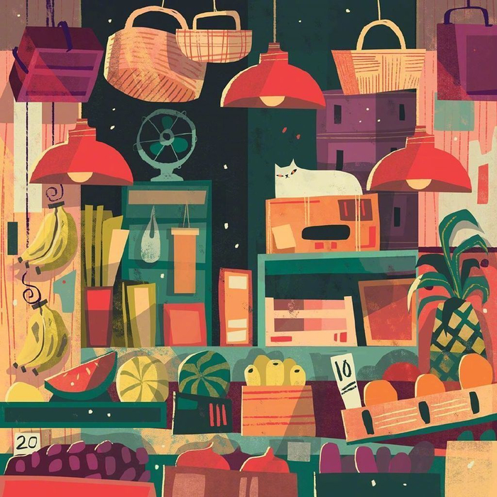 印度插画师chaayaprabhat氛围感十足的绘画作品