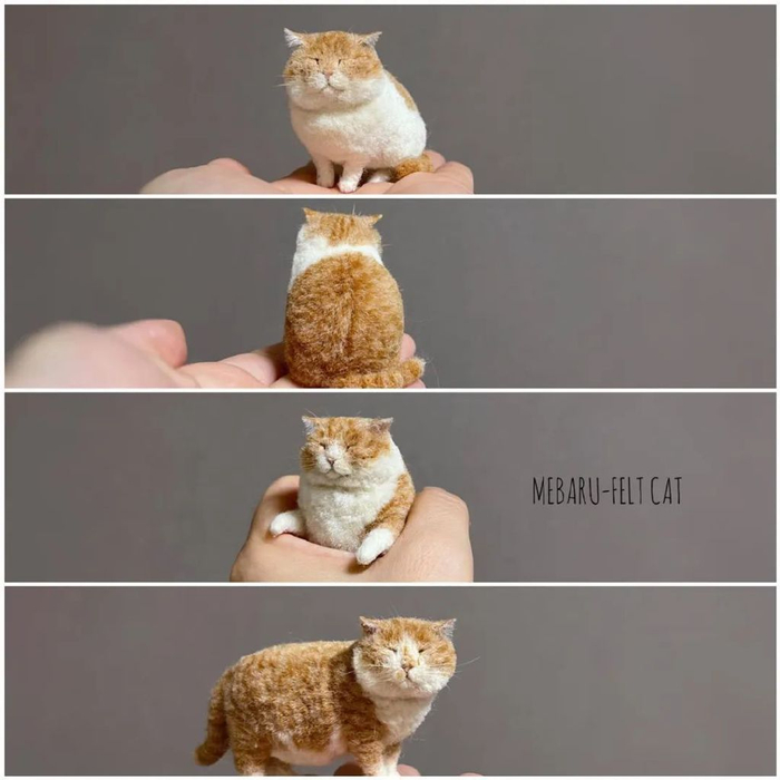 "魔性"的微缩毛毡,刻画出拥有包子脸的猫,让人忍俊不禁