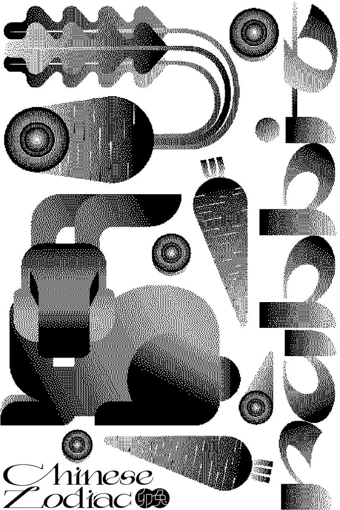 黑白视觉十二生肖海报设计创意欣赏! :冷房子