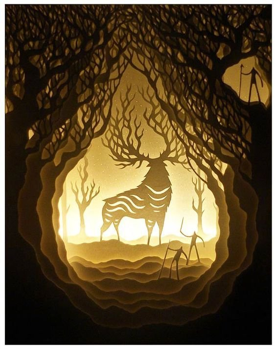 立体纸雕灯箱 hari and deepti