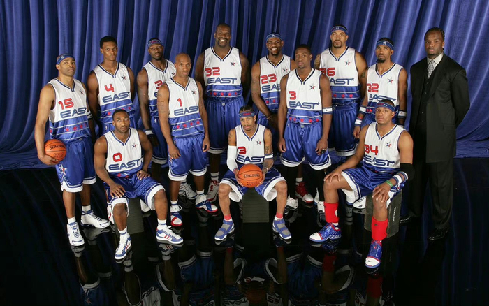 詹姆斯生涯至今20次全明星全家福合照