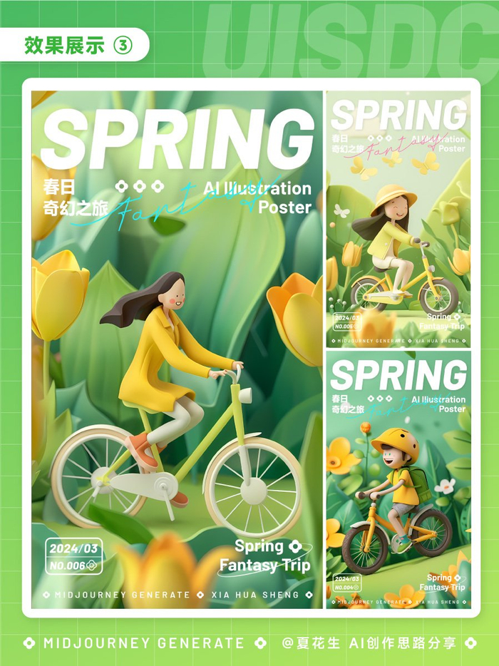 midjourney5步生成3d插画海报春日主题轻松get