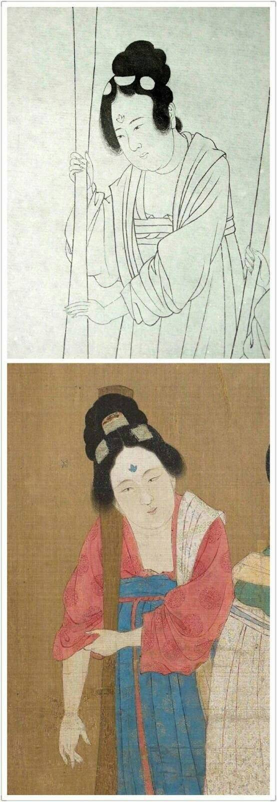 赵佶临摹《捣练图》白描稿