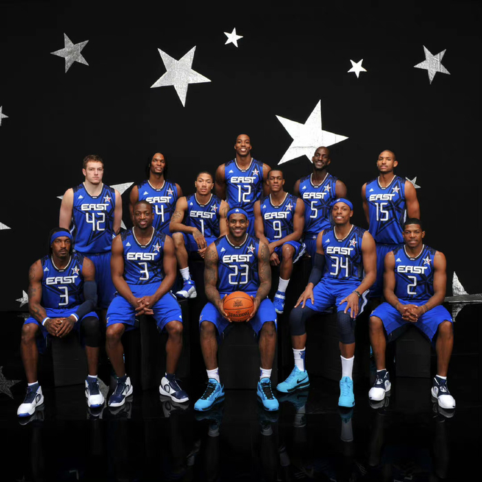 詹姆斯生涯至今20次全明星全家福合照