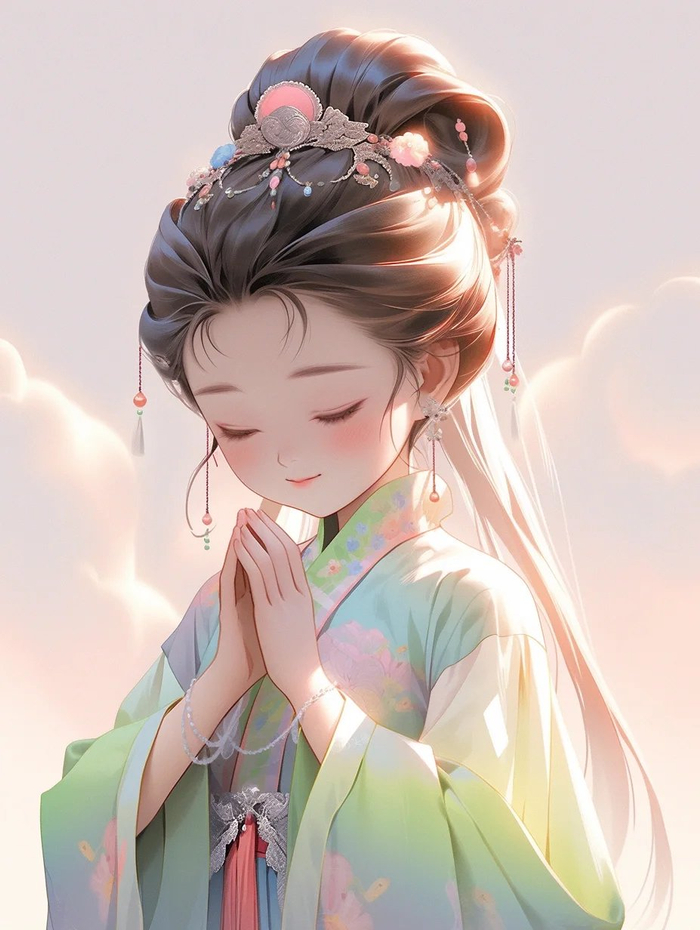 可爱的古风佛系女头像__财经头条