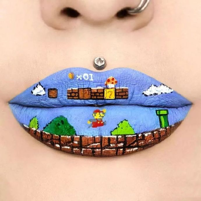 澳大利亚jazminadanie嘴唇上的彩绘创意欣赏