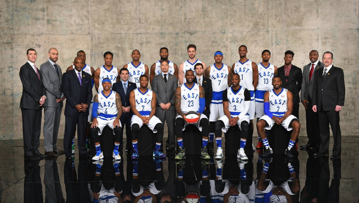 詹姆斯生涯至今20次全明星全家福合照