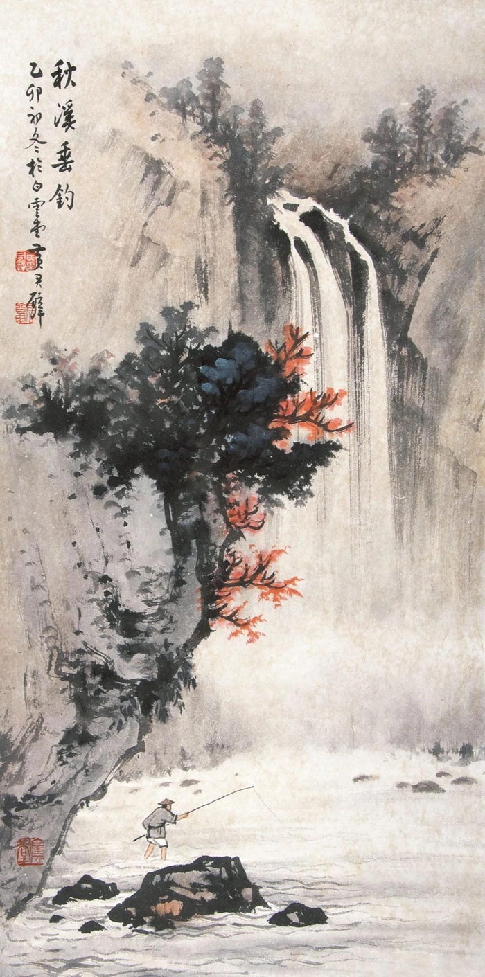 他画云水瀑布，气势万千|黄君璧|瀑布|云水