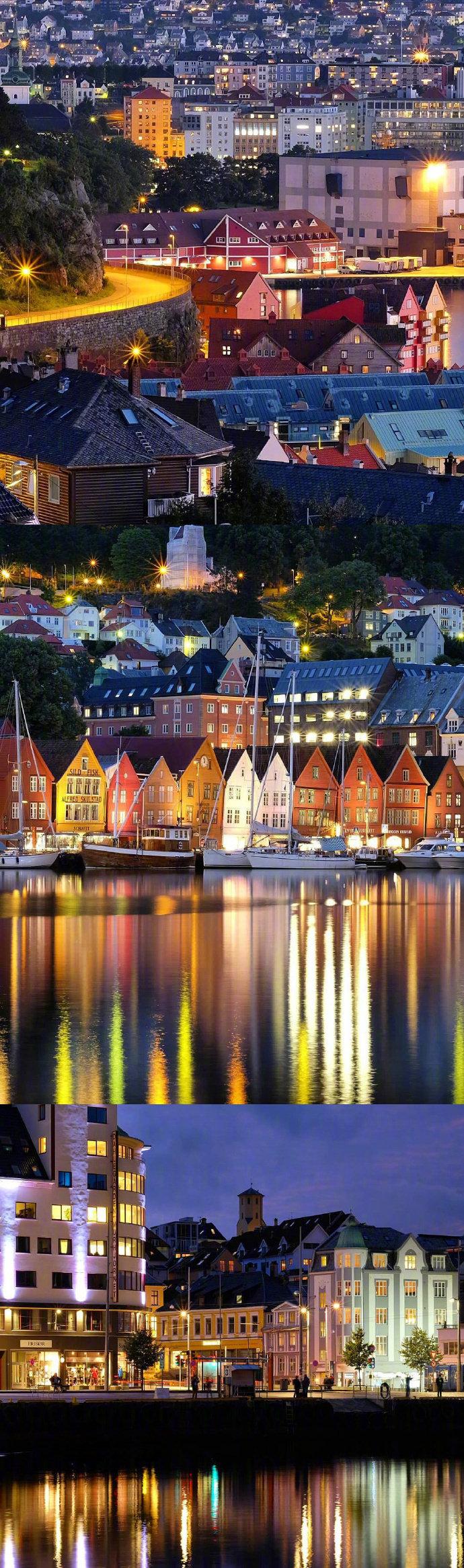 夜色下的挪威小镇这世间所有美好的地方都想同你一起走过