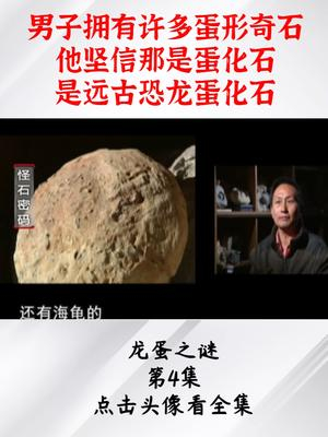 男子拥有许多蛋形奇石他坚信那是蛋化石是远古恐龙蛋化石化石奇闻