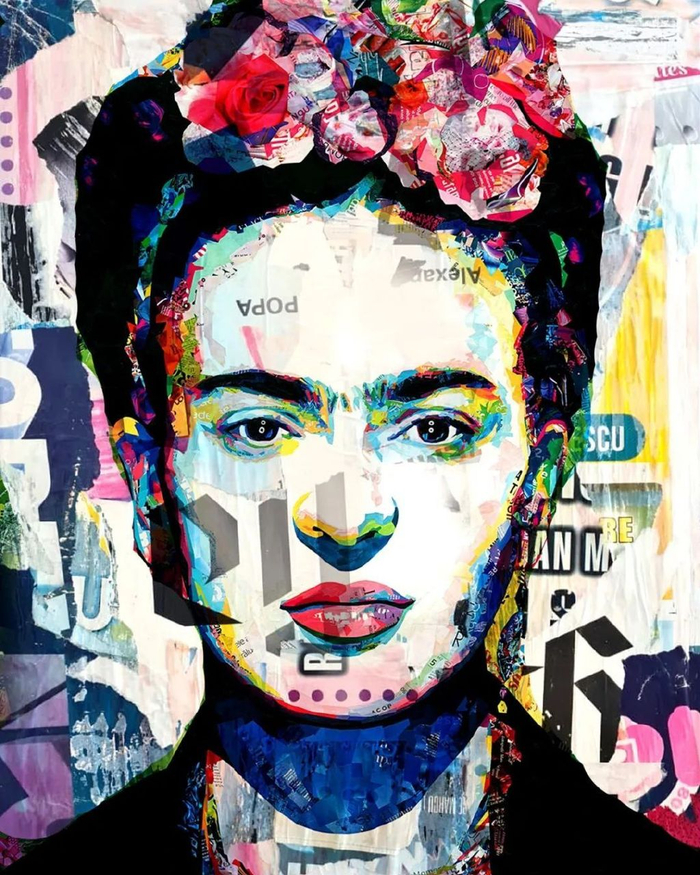 他用回收来的旧杂志,创作拼贴画,诠释时尚和潮流