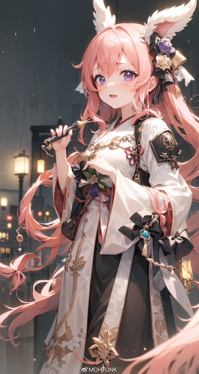 雨夜中的女孩ai绘画图集动漫卡通二次元手机电脑高清壁纸cg