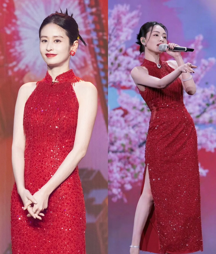 颖儿刘惜君穿了同款旗袍一个高贵明艳另一个气质满满