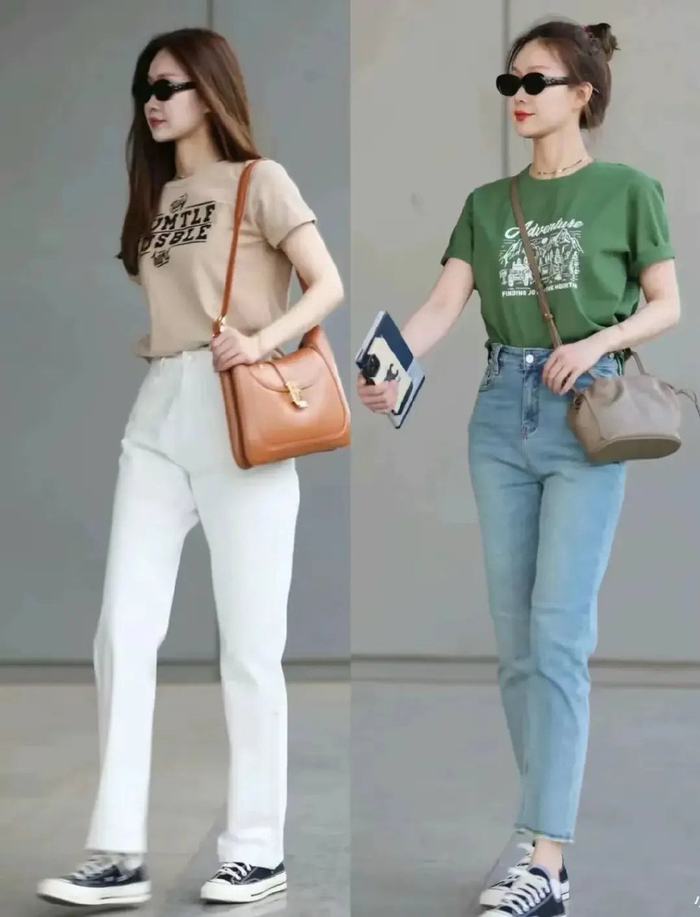 "会打扮"的女人都爱这么穿,t恤,衬衫搭配长裤就够,高级洋气